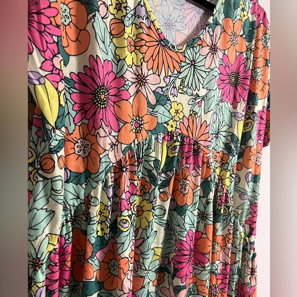Bombom Women’s Bright Retro Floral Print Dress - Picture 5 of 8